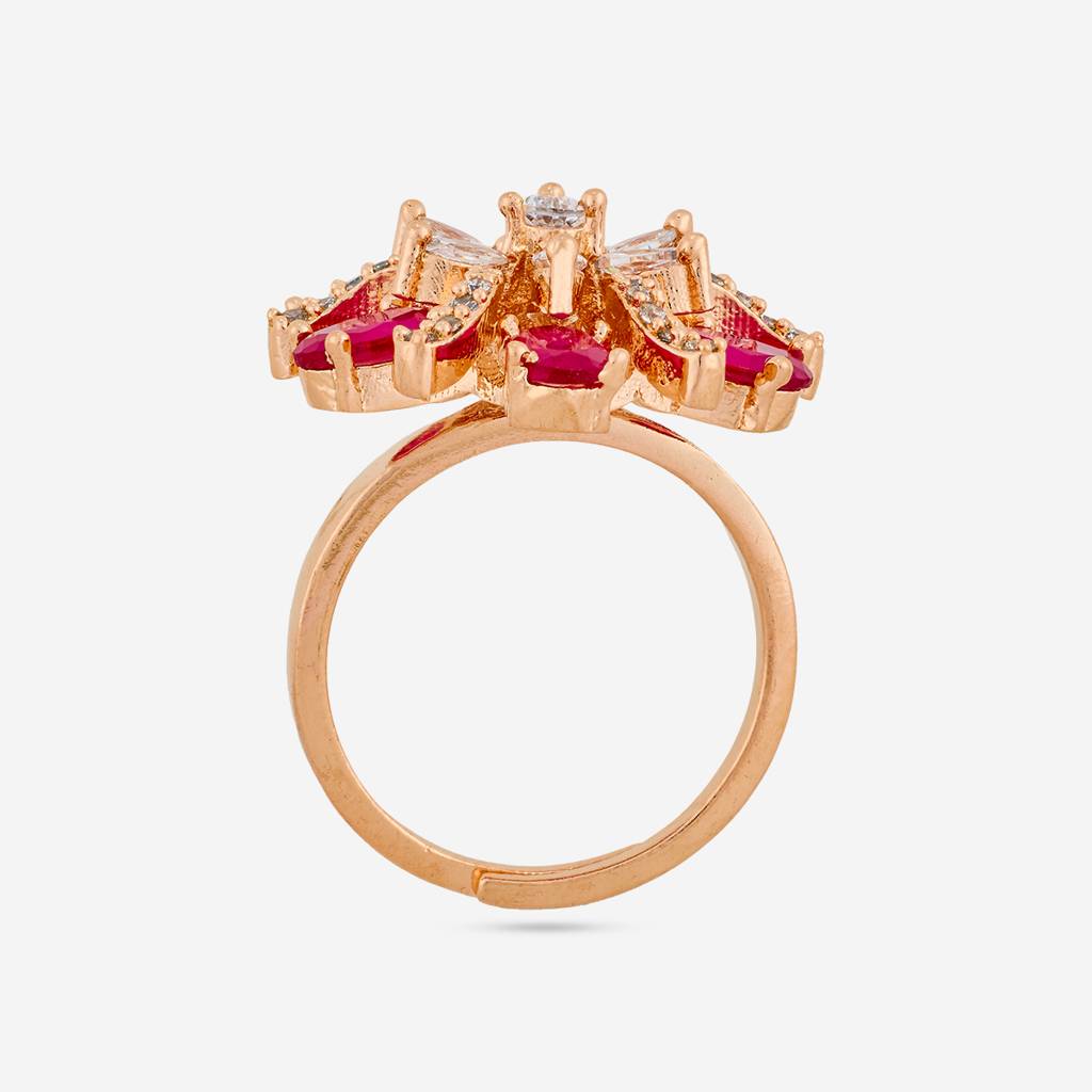 Plated Party Wear Zircon Finger Ring - 469721 : 469721