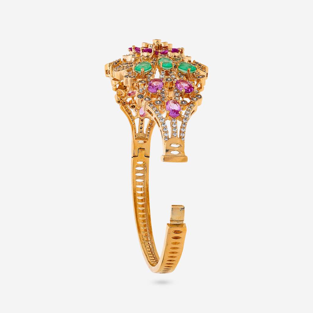 Pink-Mint - Plated Bridesmaid Zircon Kada - 457541 : 457541