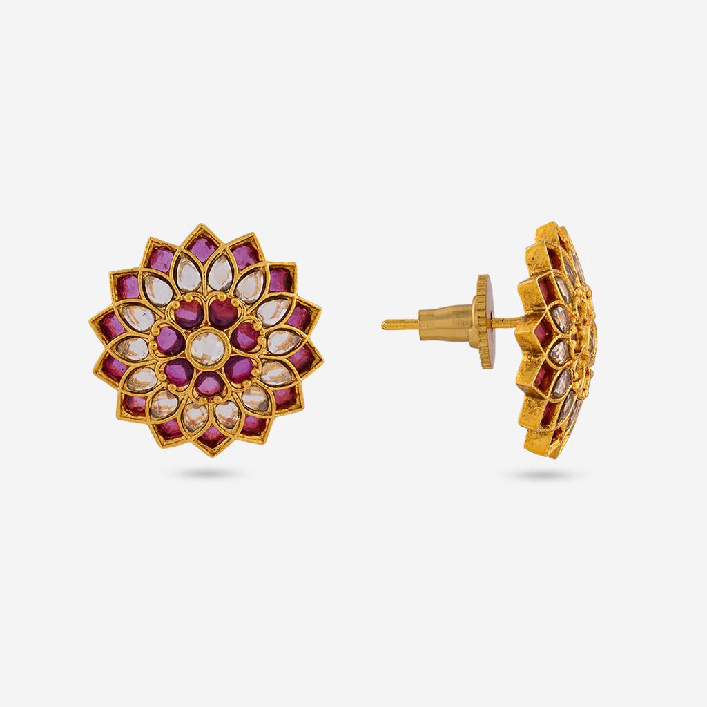 Ruby Gold - Plated Festive Antique Earring - 465168 : 465168