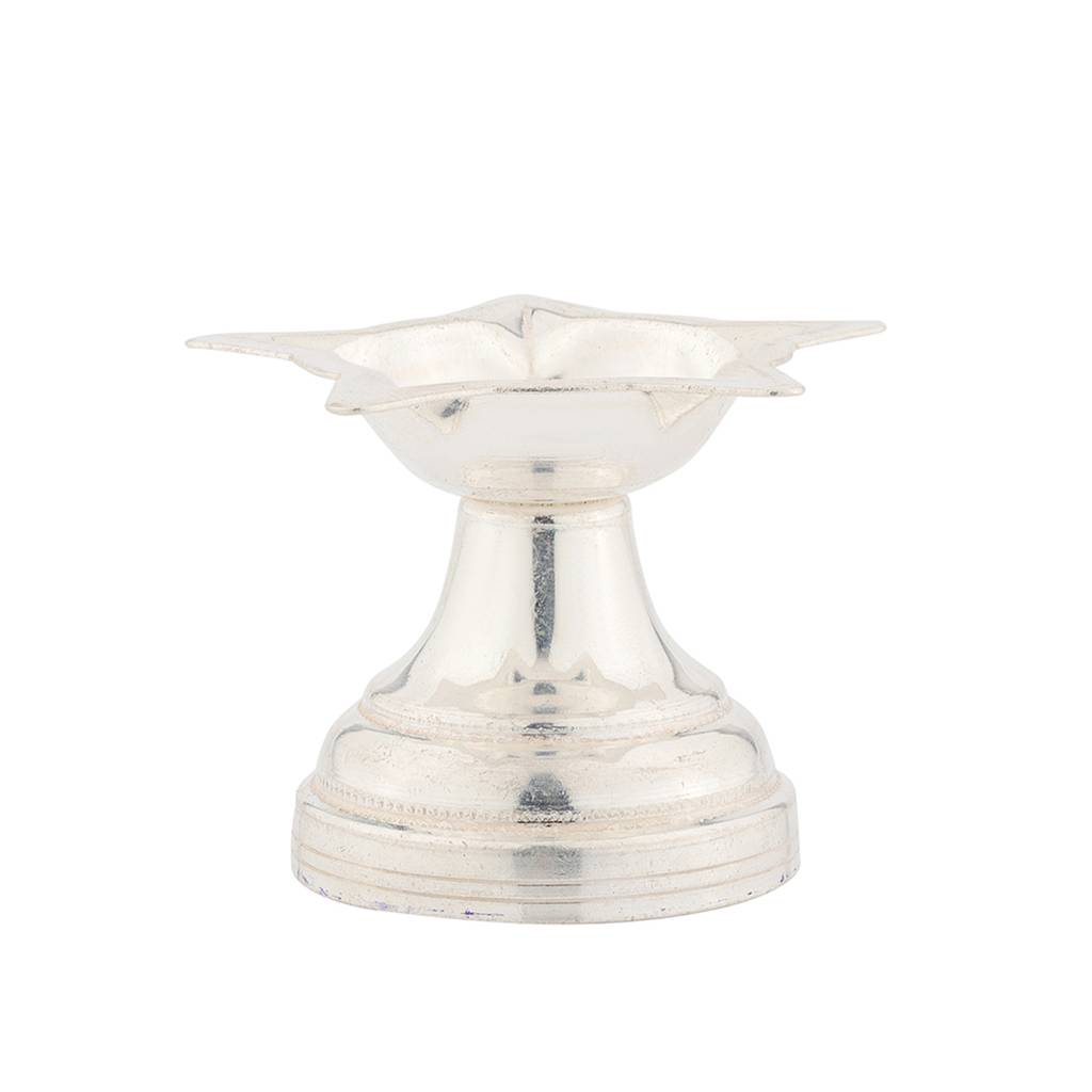 Traditional 92.5 Sterling Silver Pooja Diya : 8905124569971