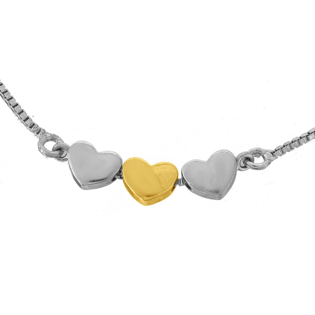Valentine'S Day Hearts Of Eternity Dual Tone Silver Bracelet : 8905124554472