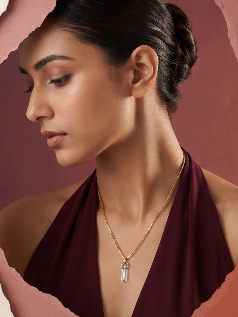 Clara Birthstone Necklace (Apr) : ADBSNC104