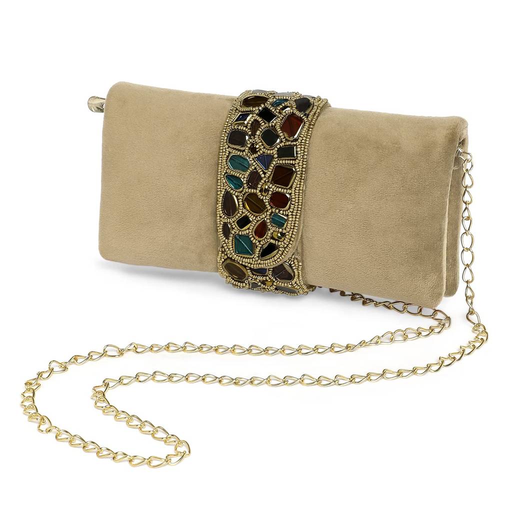 Clutch Purses For Women Handmade Evening Sling Handbag Stylish Bridal Fashion Clutch Bag For Girls (C118Bl) : C118BR