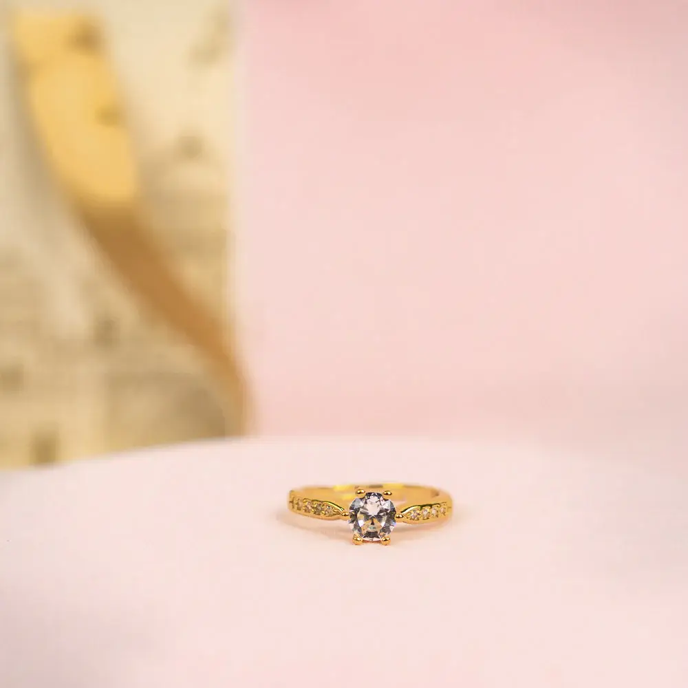 Best Mother'S Day Gift With Gold Necklace And Gold-Tone Ring Set For Mother : NRC-259-G-2