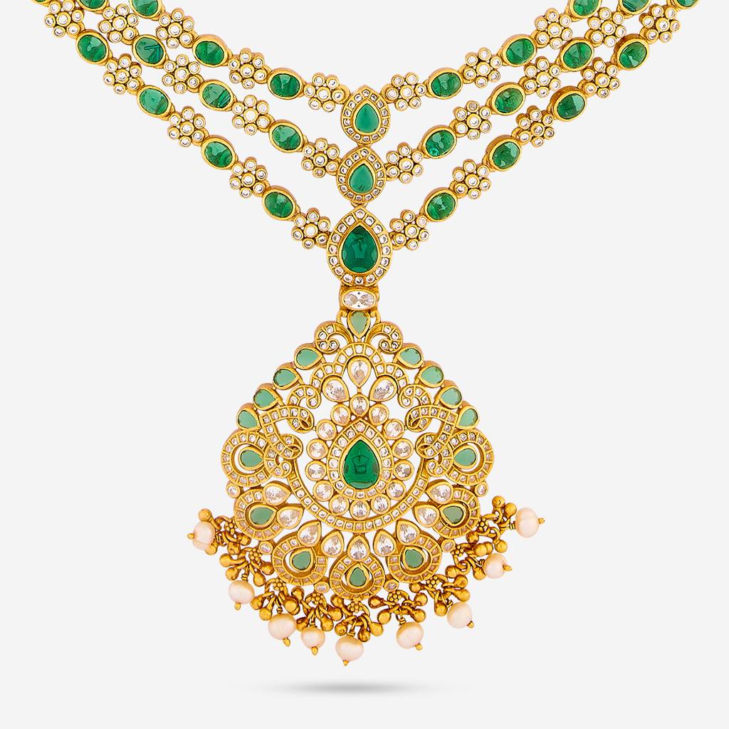 Green Gold Plated - Bridesmaid Temple Necklace - 447973 : 447973