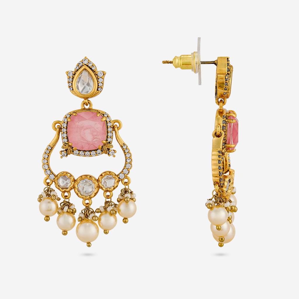 Victorian - Plated Bridesmaid Kundan Earring - 463833 : 463833