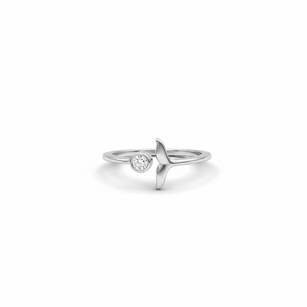 925 Sterling Silver Minimalist Dolphin Ring For Girls & Women | Adjustable | Skin Friendly : R112S