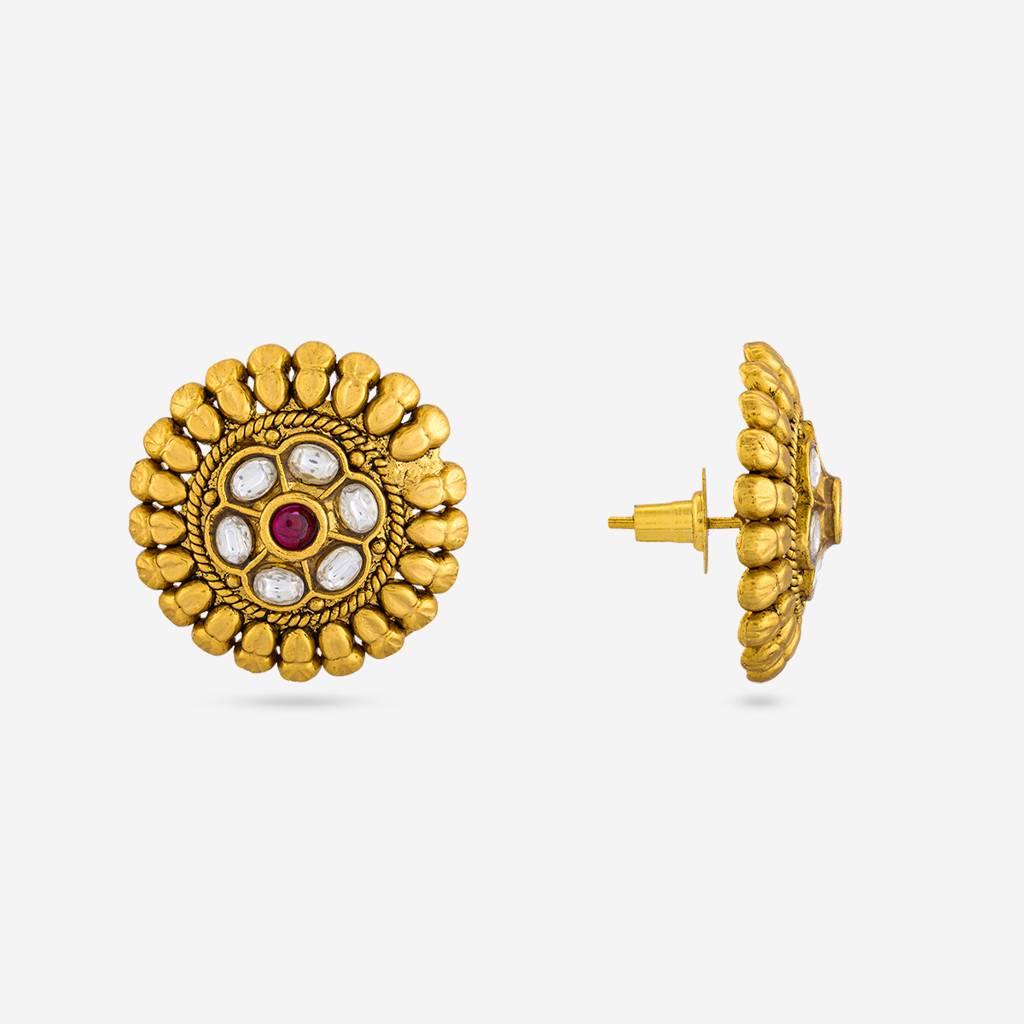 Ruby Gold - Plated Festive Antique Earring - 467565 : 467565