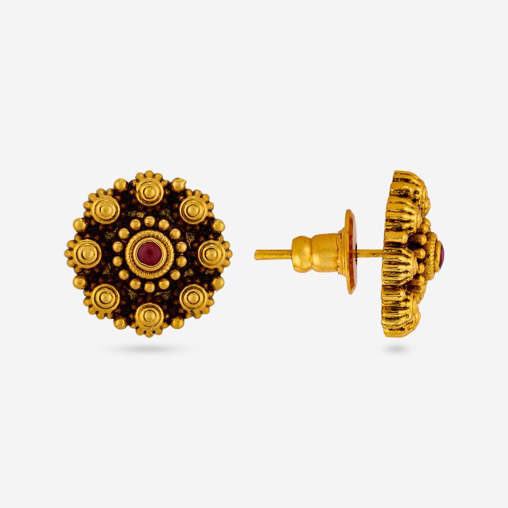 Ruby Gold - Plated Festive Antique Earring - 470450 : 470450