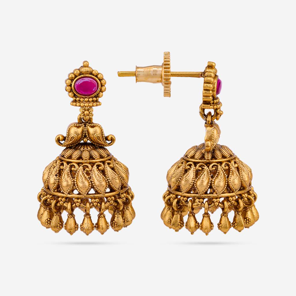 Ruby Gold - Plated Festive Antique Earring - 445969 : 445969