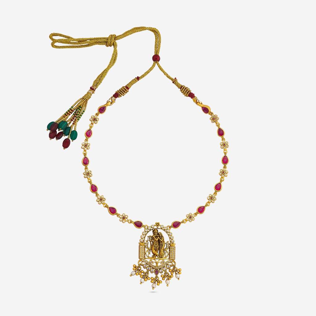 Oxidised Gold Plated - Bridesmaid Temple Necklace - 429734 : 429734