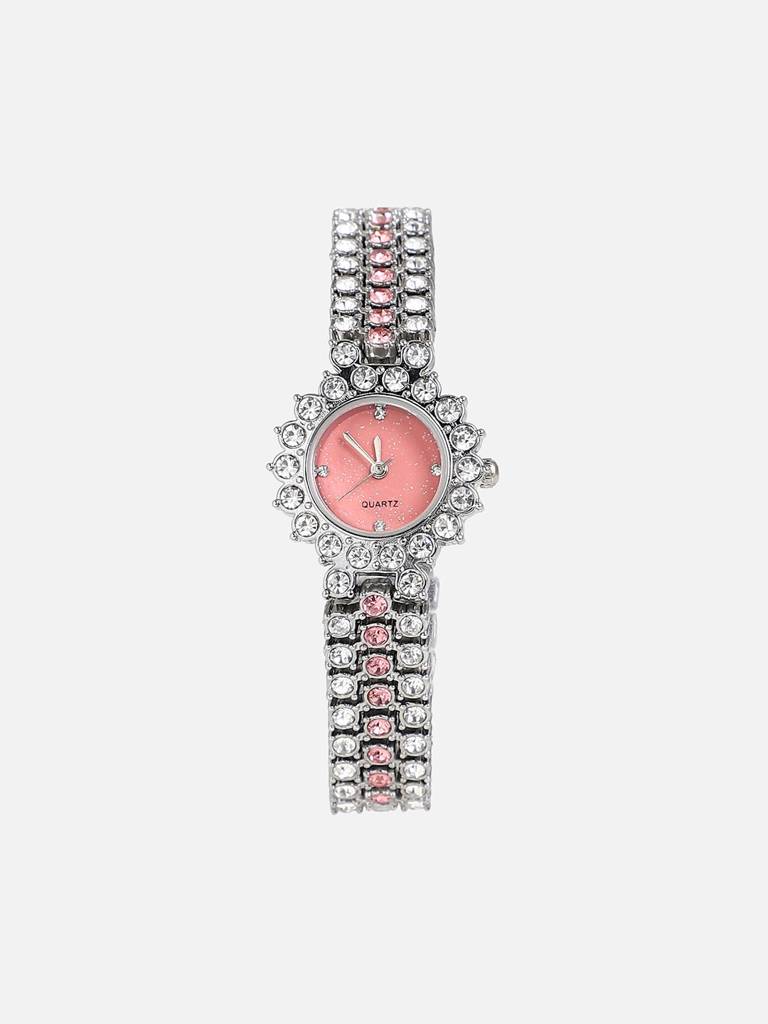 Embellished Round Watch : HSWC1120