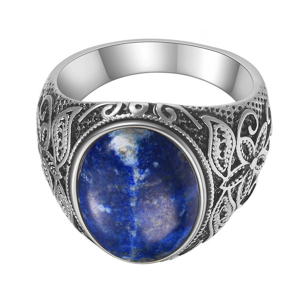 Peora Silver Plated Stone Studded Finger Ring Fashion Fancy Jewellery Gift For Men & Boys (Us-9) : PX9R80-9