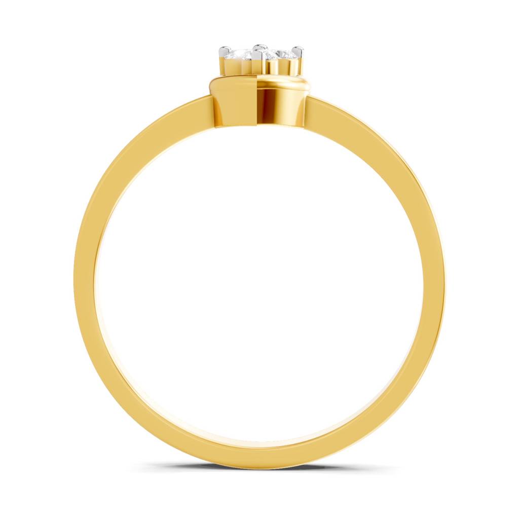 Lab Grown Diamond 0.06Ct Round 925 Sterling Silver Gold Plated Ring : SQR14669-RG-925S-006-CT_5