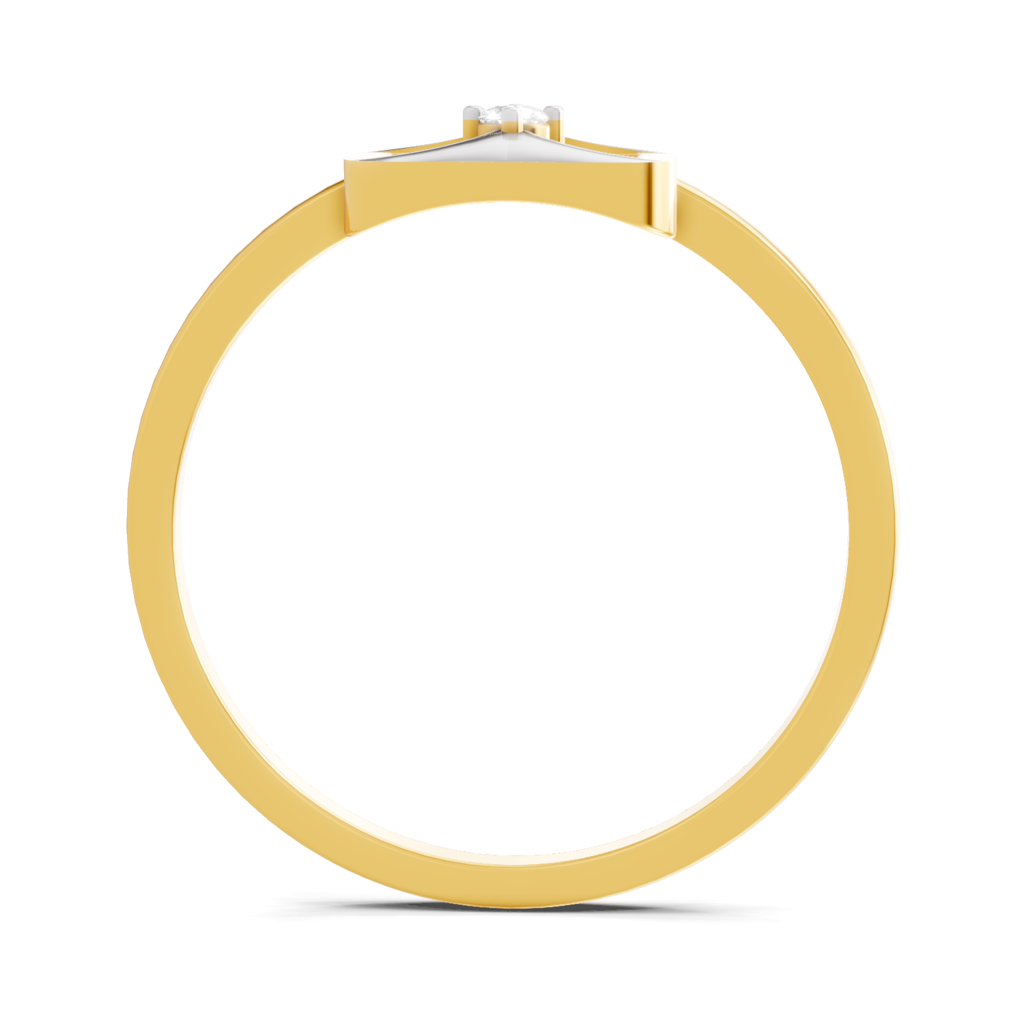 Lab Grown Diamond 0.02 Carat 925 Sterling Silver Gold Plated Fashion Ring : SQRN20459-RG-925S-002CT_5