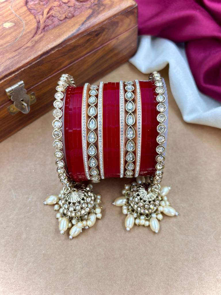 Royal Hanging Kundan Punjabi Wedding Chuda : HB-50-24