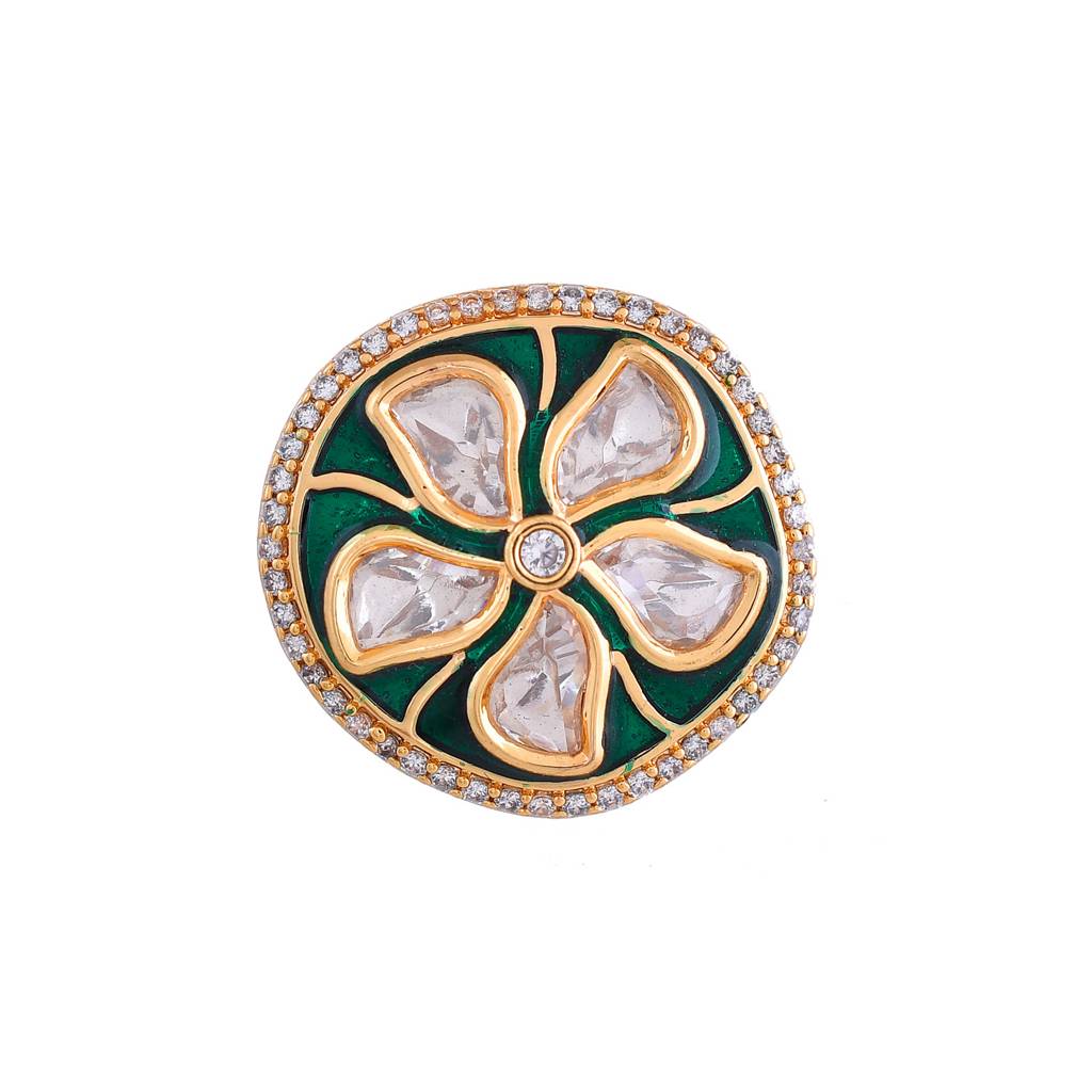 Kundan Elegance Marquess Ring : 8905124540246