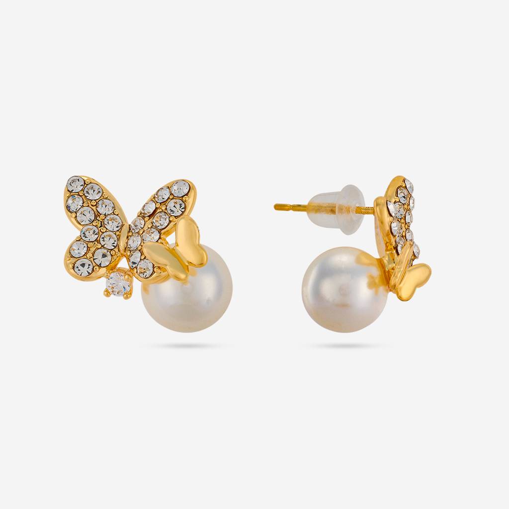 Pearl Gold - Plated Casual Wear Trendy Zircon Earring - 464618 : 464618