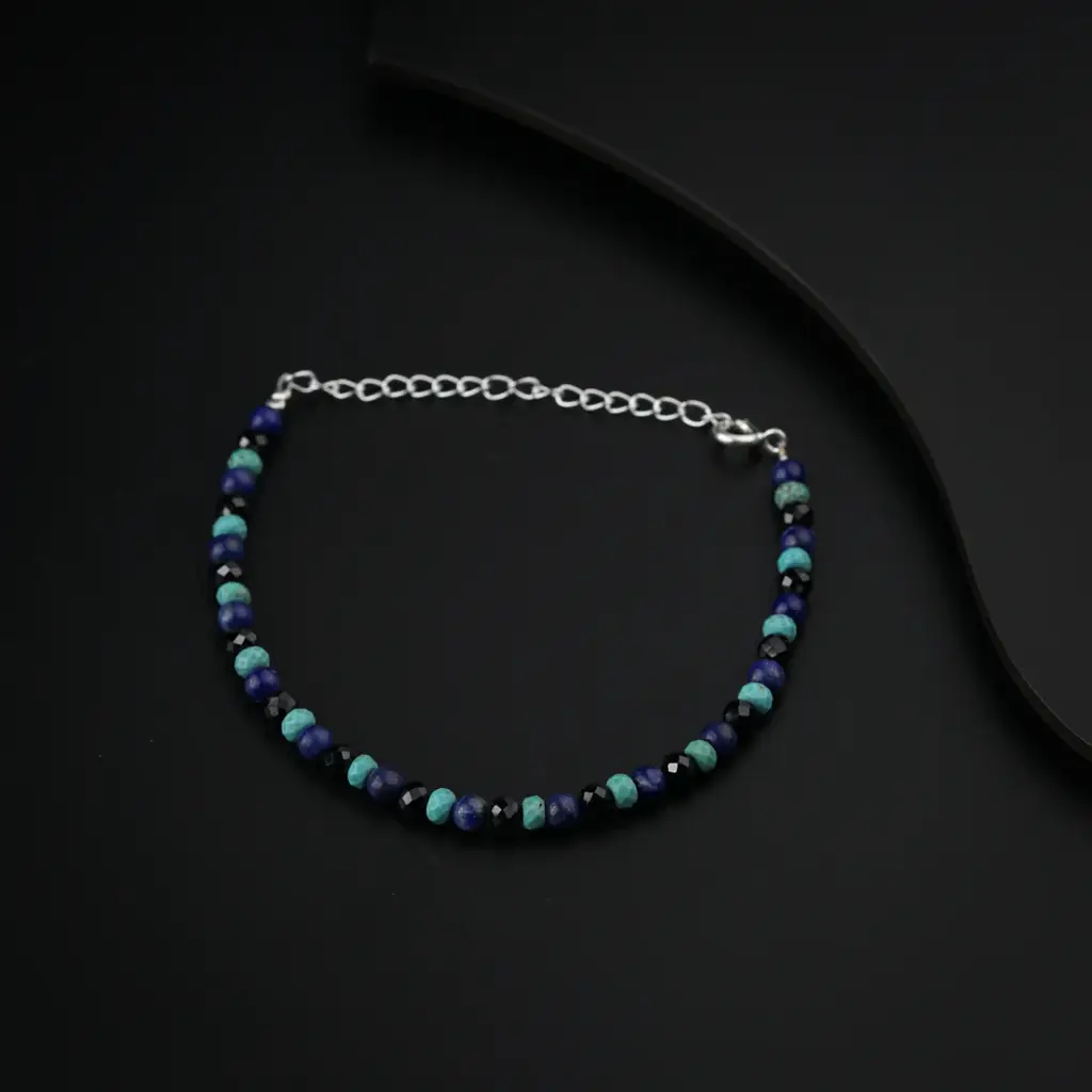 Semi Precious Stones Beaded Evil Eye Bracelet : 95740055