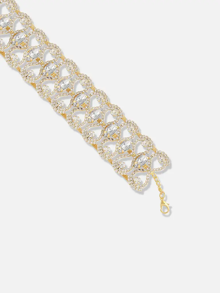 Jennica-Gold Plated Designer Party Necklace For Women : SOHNCK3364