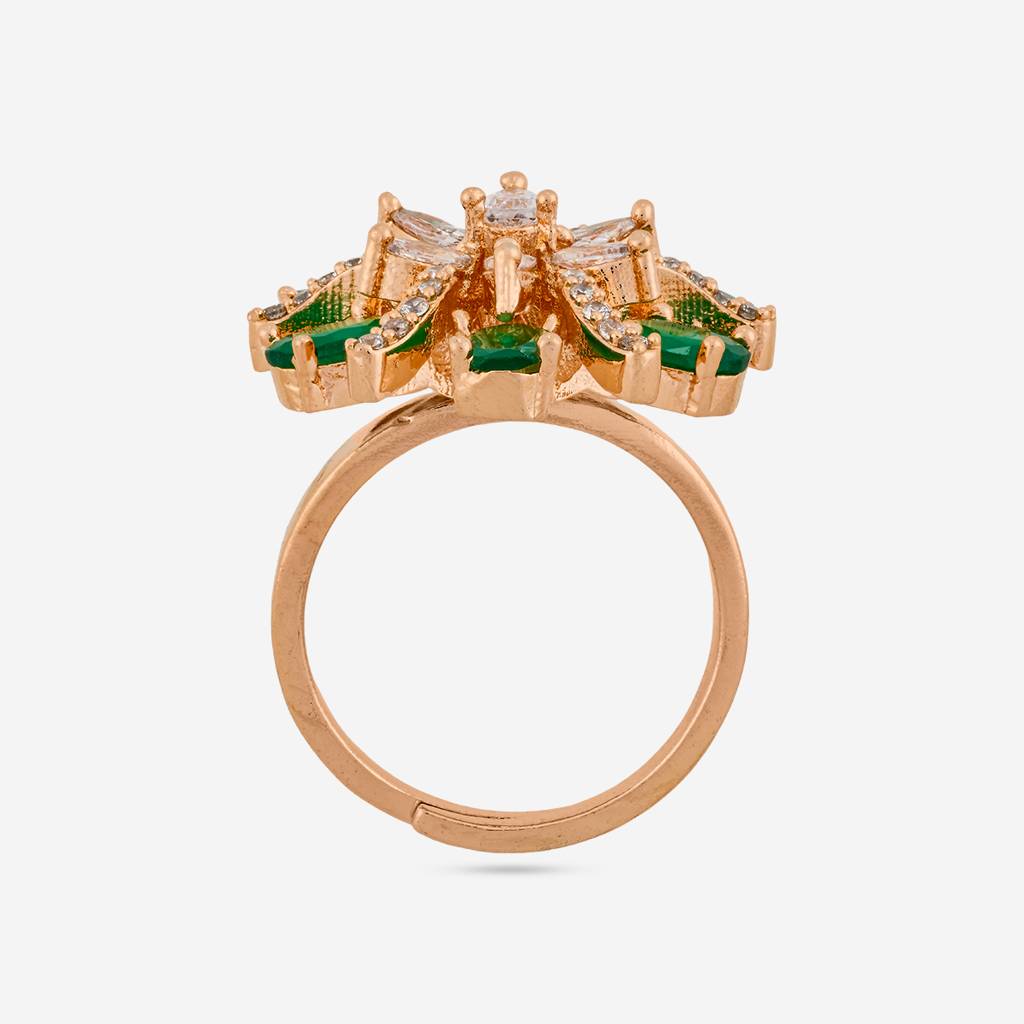 Plated Party Wear Zircon Finger Ring - 469721 : 469722