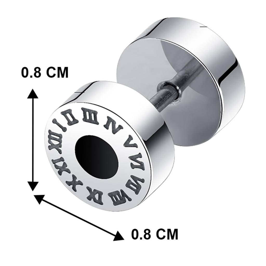 Silver Plated Stud Earings Stylish Design Fashion Jewellery For Men & Boys (Px9Me35) : PX9ME35