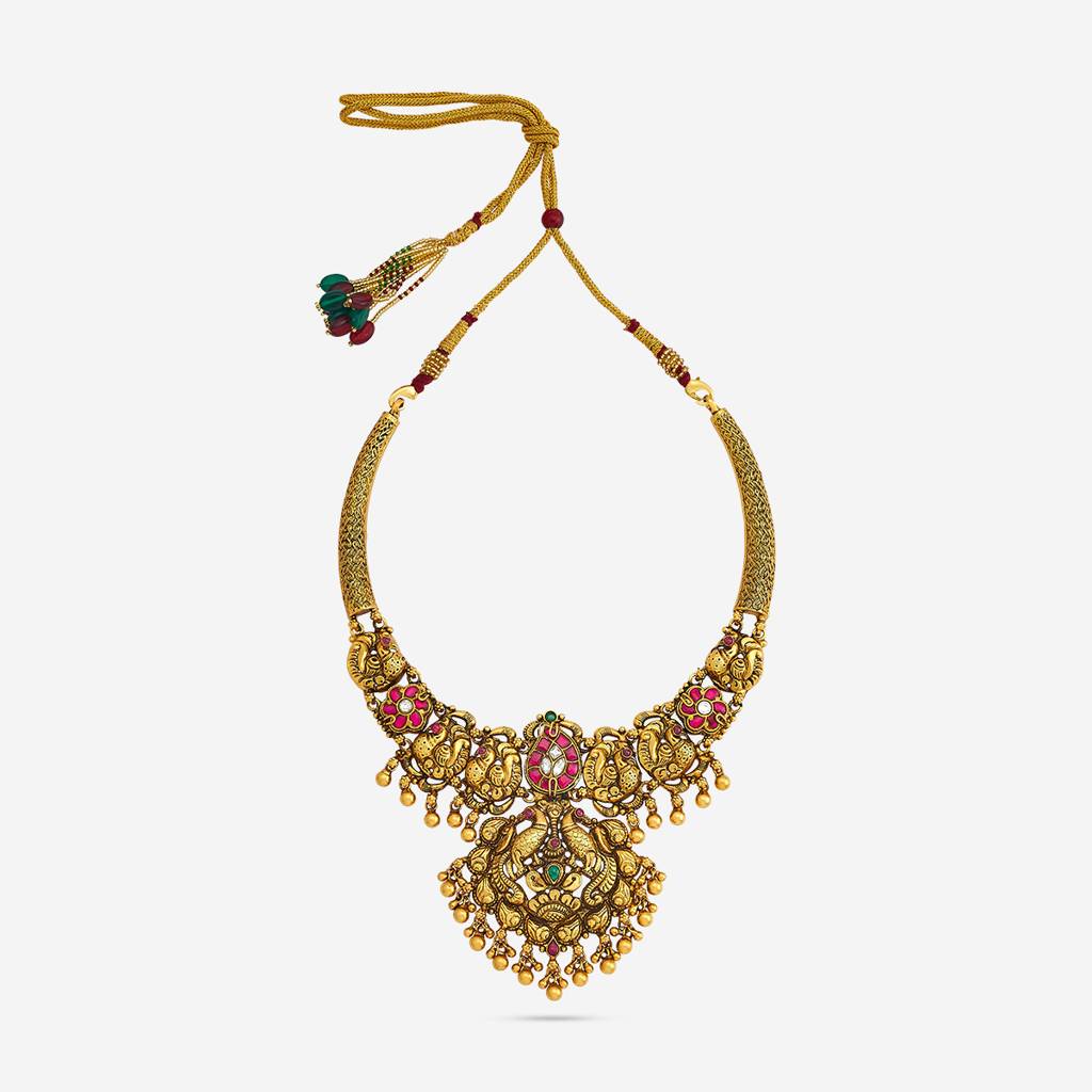 Ruby-Green Gold - Plated Bridesmaid Temple Necklace - 448258 : 448258