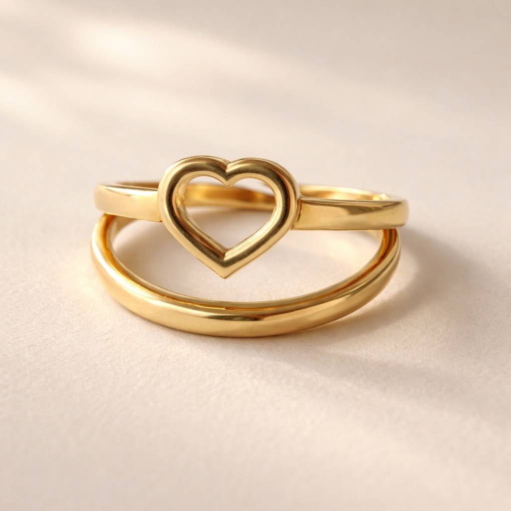 Adjustable Heart Stack Ring : CLS-4