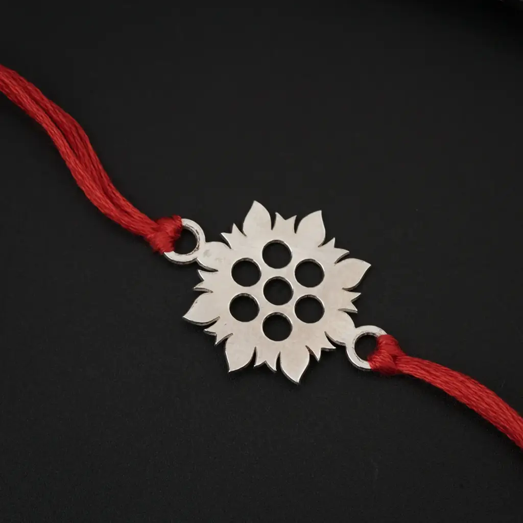 Silver Laser Cut Rakhi : 83427479