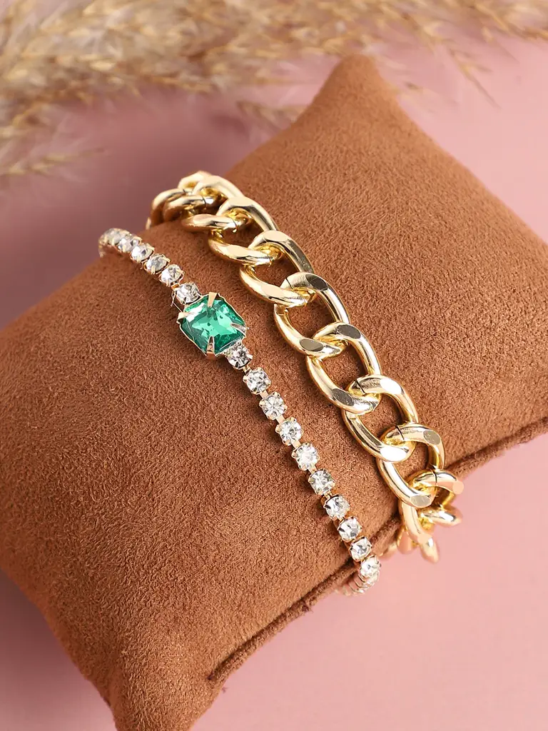 Rosie-Gold Plated Designer Casual Bracelet For Women : SOHBRC4757