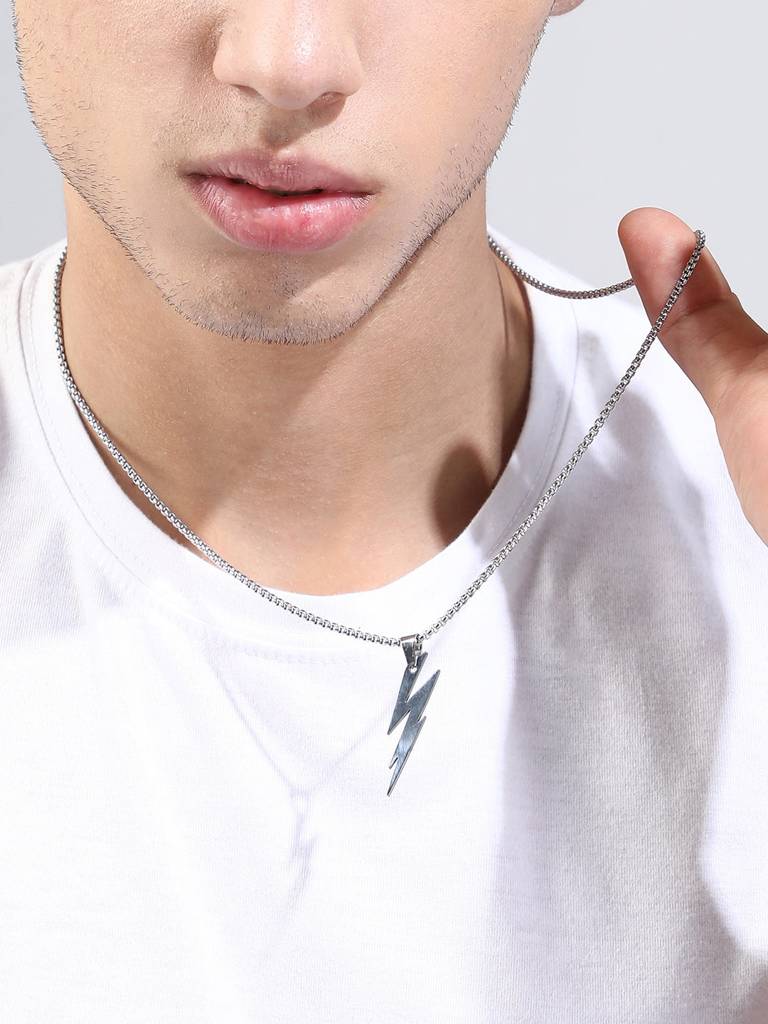 Men'S The Thunder Pendant Necklace - Metallic Silver : FAPD1288