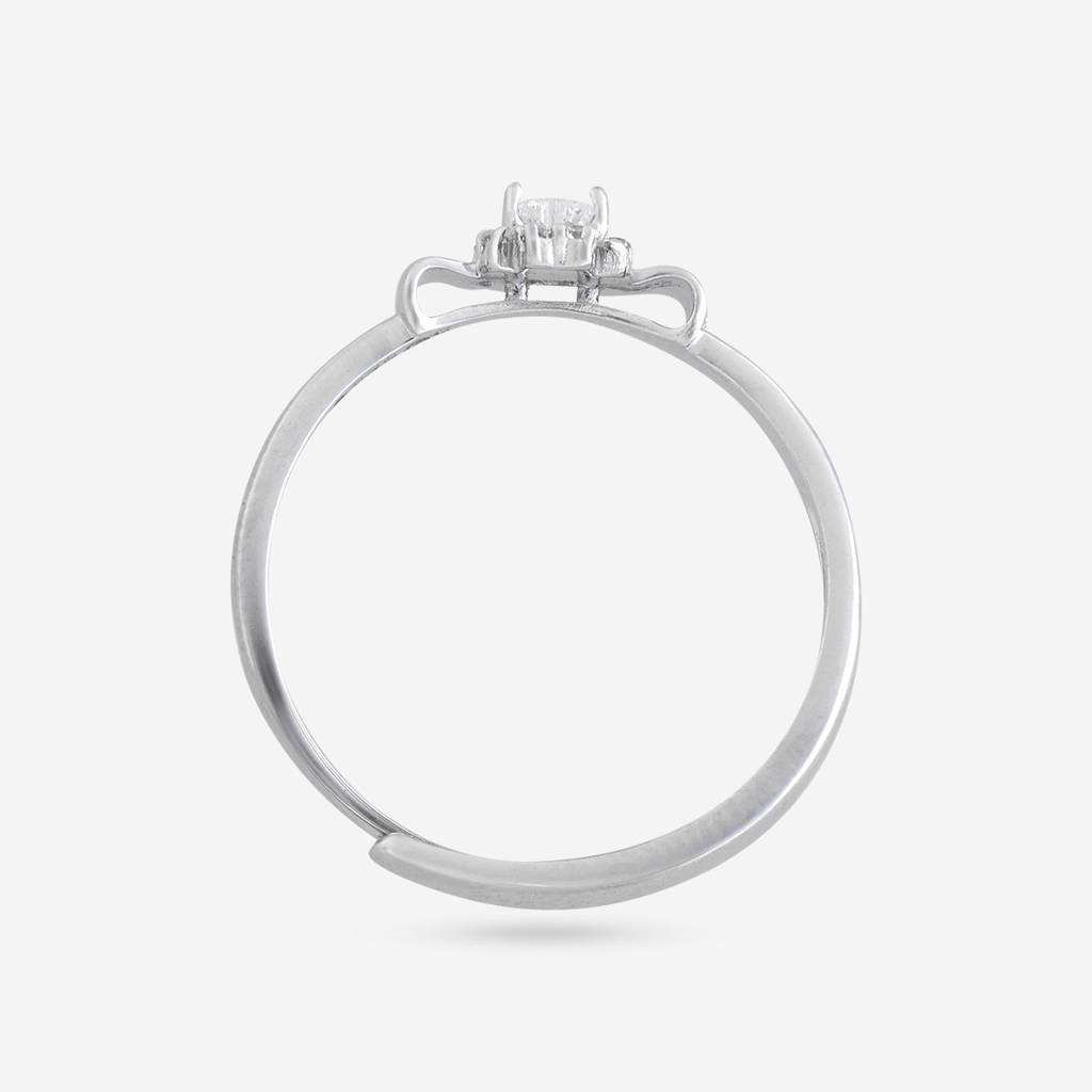 White Rodium Plated - Office Wear Silver Finger Ring - 465940 : 465940