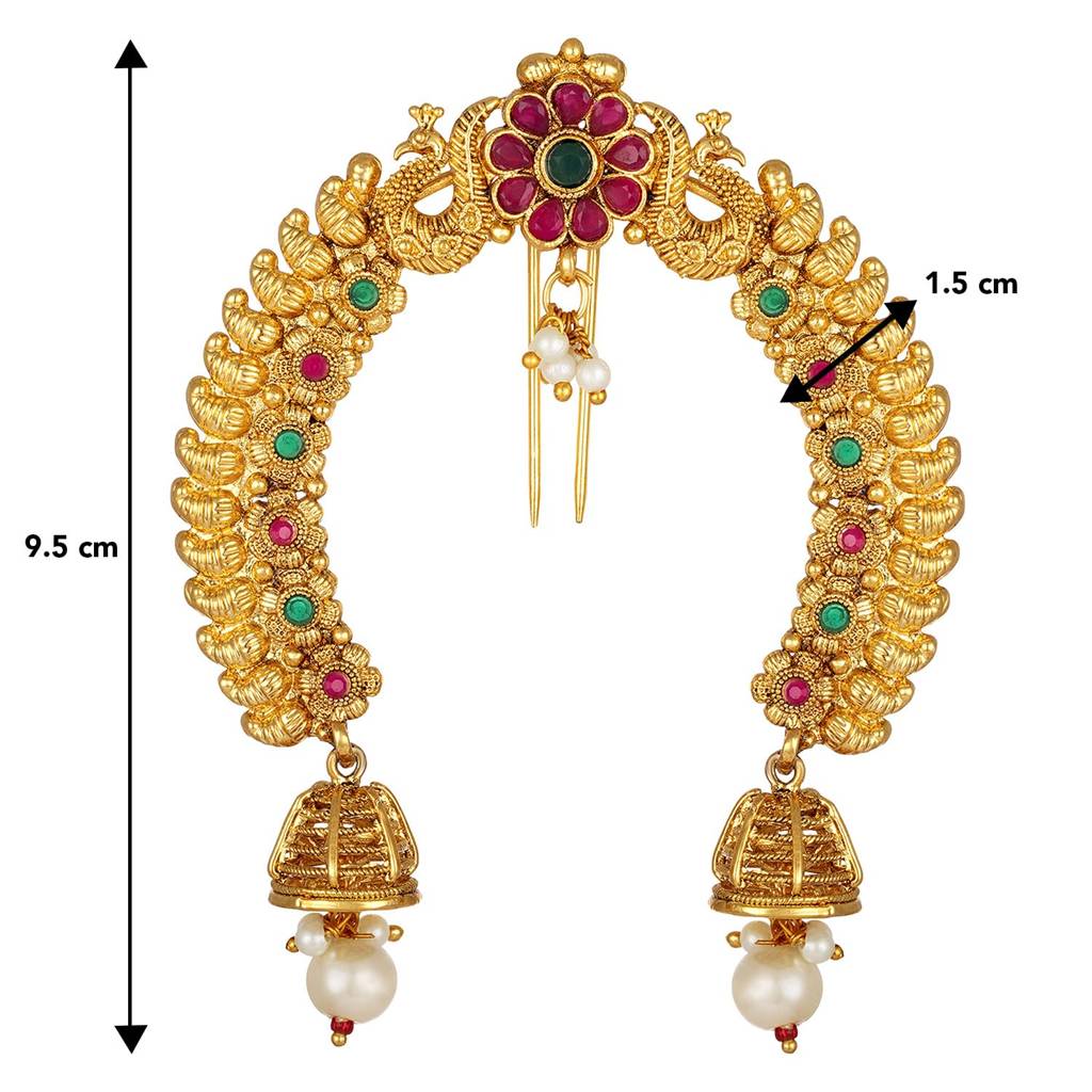 Combo Of Maharani Haar Bridal Set & Juda Pin Gifts For Women : PF04BR3398RP-PF04HJ02RG