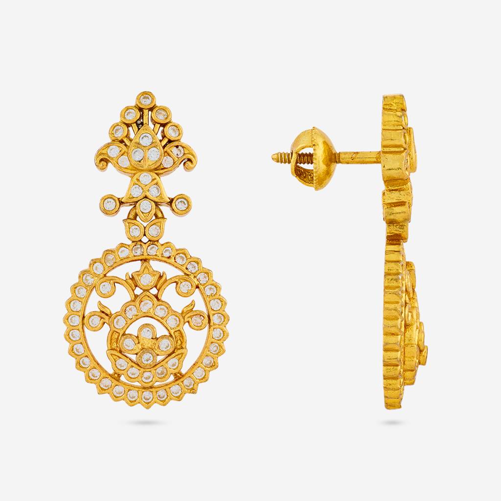 White Gold - Plated Festive Temple Earring - 462023 : 462023
