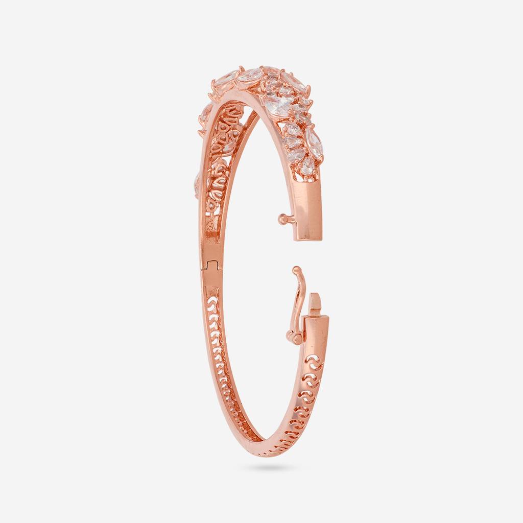 White Rose Gold - Plated Party Wear Zircon Kada - 467889 : 467889