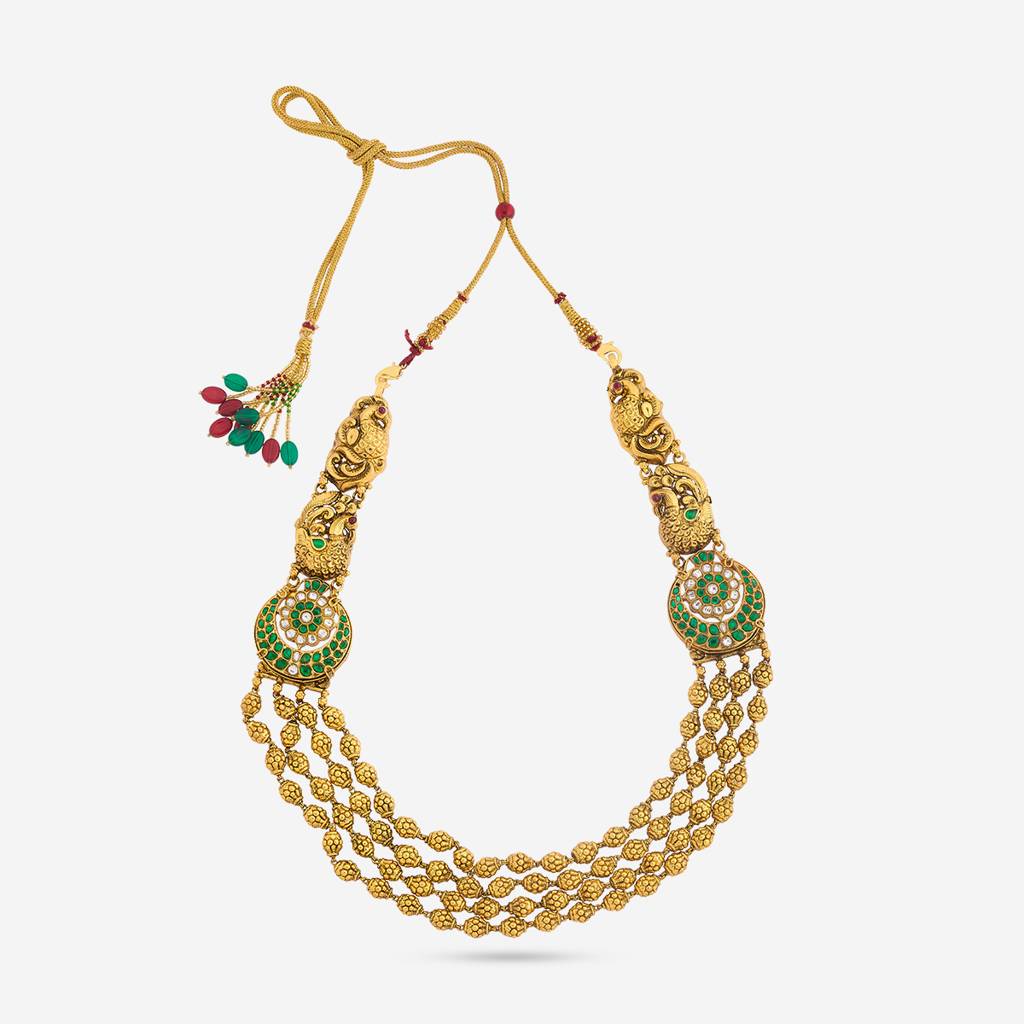 Ruby-Green Gold - Plated Bridesmaid Temple Necklace - 457478 : 457478