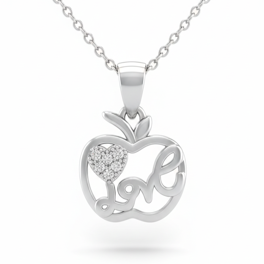 925 Sterling Silver Love Heart Pendant Necklace For Women With Chain, Skin Friendly, Best Gift : P5