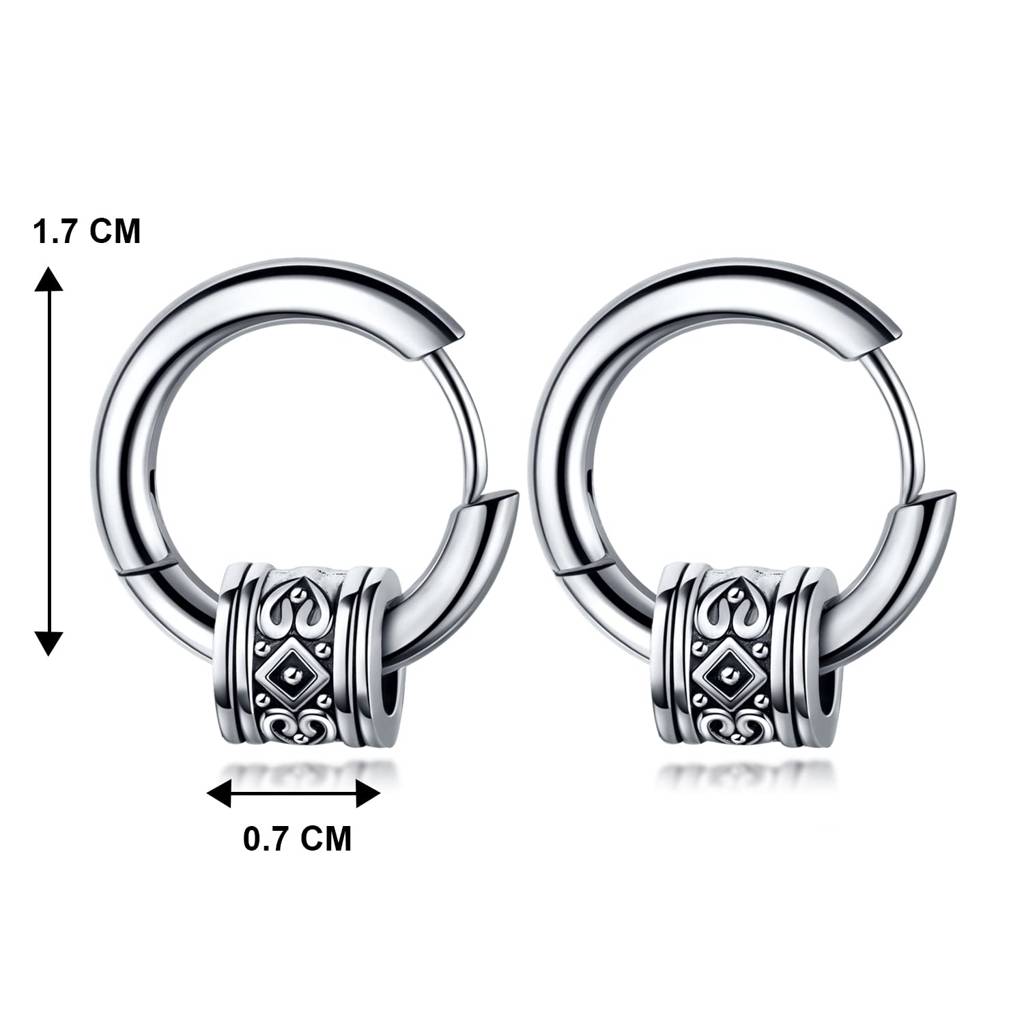 Silver Plated Hoop Huggie Earrings Stylish Design Fashion Jewellery For Men & Women (Px9E63) : PX9E63