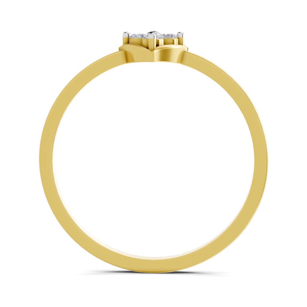 Lab Grown Diamond 0.07Ct Round 925 Sterling Silver Gold Plated Floral Ring : SQR14663-RG-925S-007-CT_5