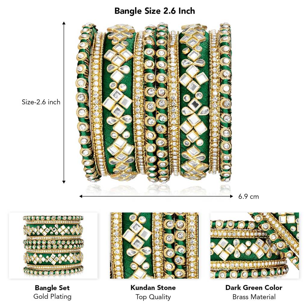 Studded Traditional Chuda Bangle Set For Women : PF51B105DGW