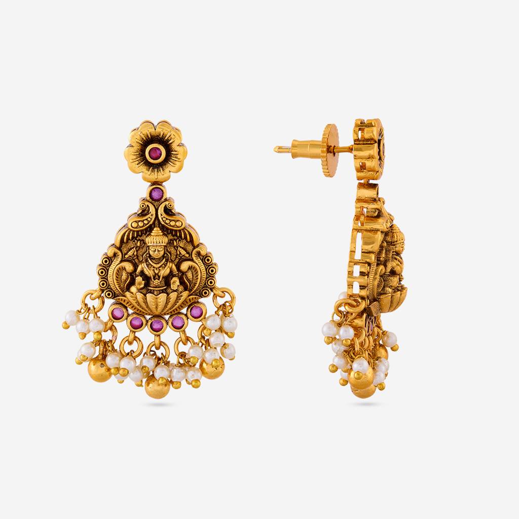 Ruby Gold - Plated Festive Antique Earring - 463958 : 463958