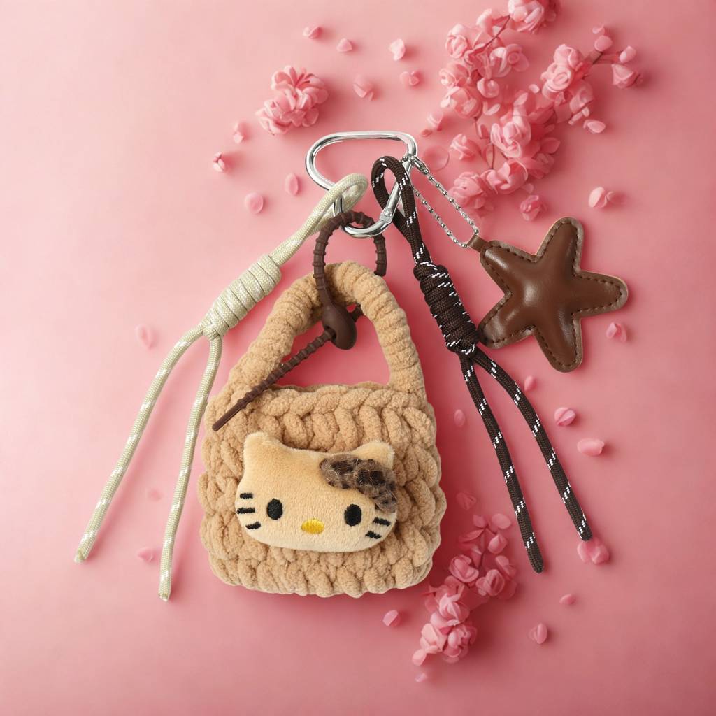 Hello Kitty Crochet Bag Charm : C-BG-0033-BR