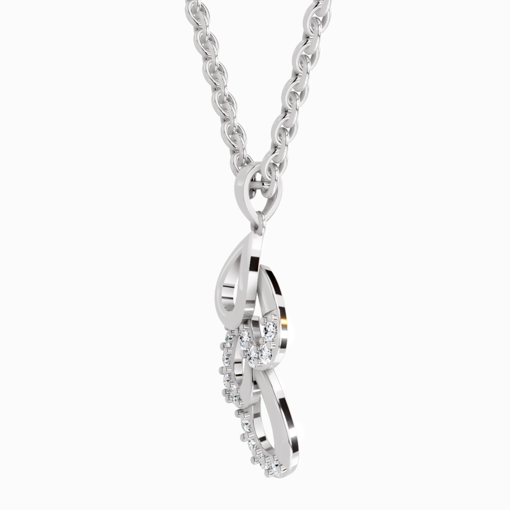 Lab Grown Diamond 0.12 Carat Drop Pendant 14K : SPP15893-PD-14KW-012CT