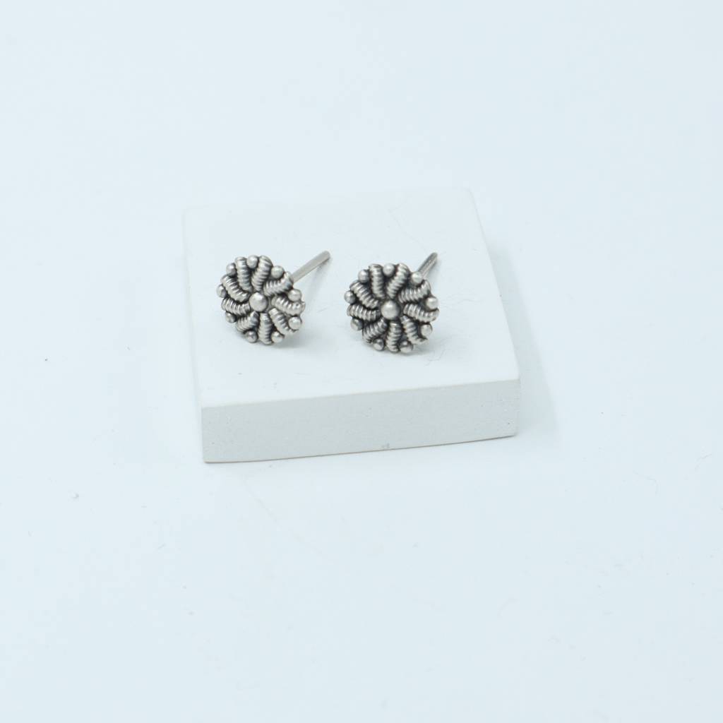 Silver Abstract Flower Stud | 92.5 Silver : 50644375