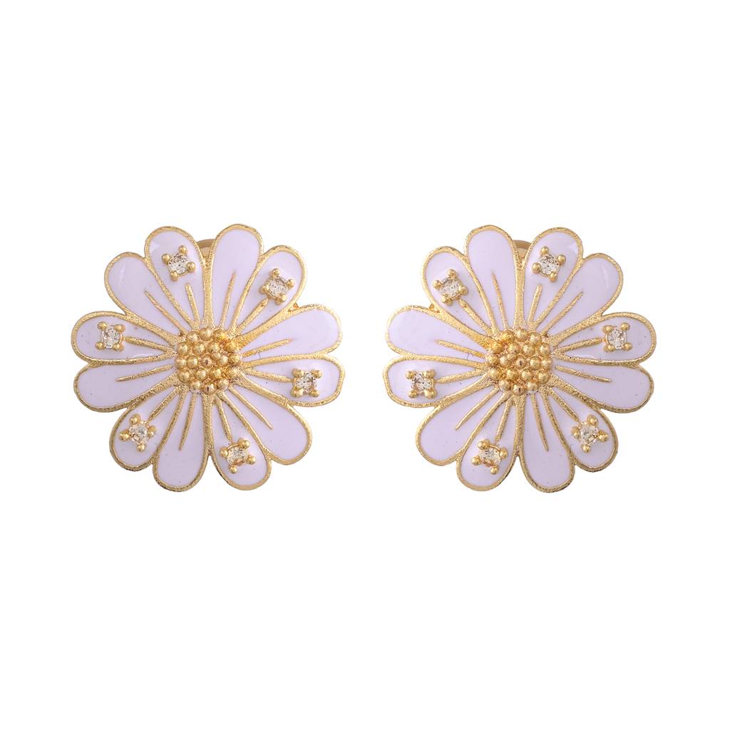 Flower Fantasy Pure Elegance Daisy White Ear Studs : 8905124528862
