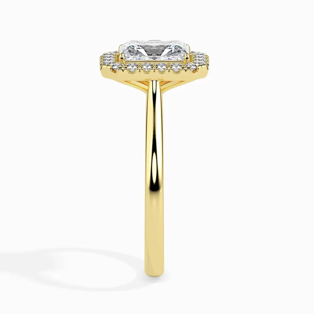 1 Carat Radiant Solitaire Ring With Halo : 14kYellowZNR138F10