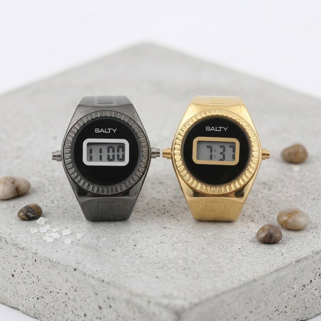 The Yearner And The Darling Watch Rings For Couple : WTRC-002-BK-G