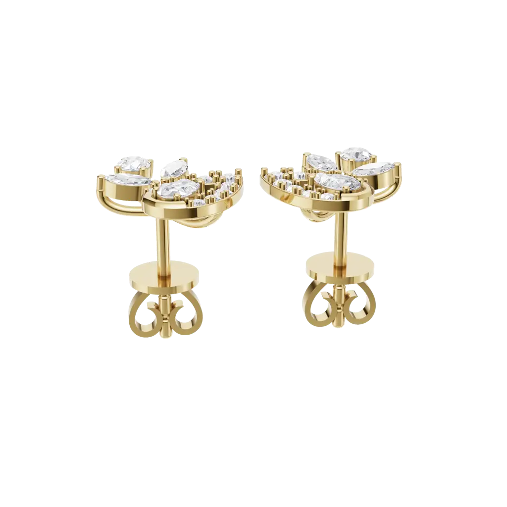Cascade Petal Diamond Earrings : 925YellowZNE51F0