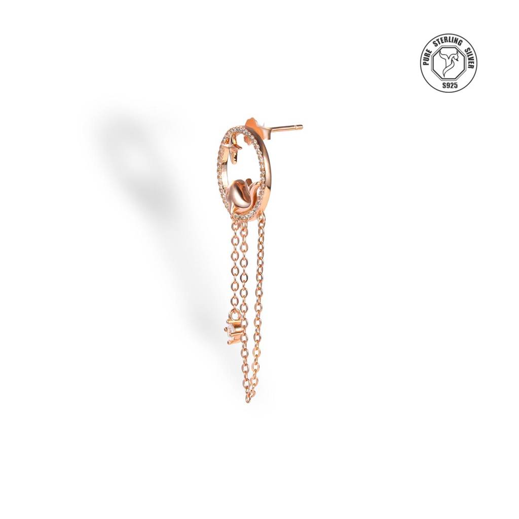 925 Sterling Dolphine Earrings : TRETL0043Rose