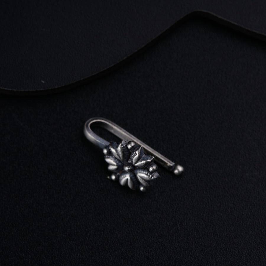 Mogra Nose Pin (Clip On) : silver-nosepin-Mogra--silver-clip-1